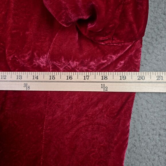 VTG Casual Corner Velvet Blazer Jacket Red Structured Button Up Holiday Party - Picture 6 of 16